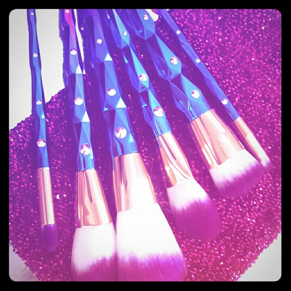 Custom Rhinestone Unicorn Makeup Brushes